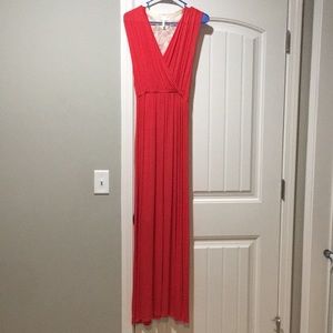 Coral Maxi Dress w/ Back Detail